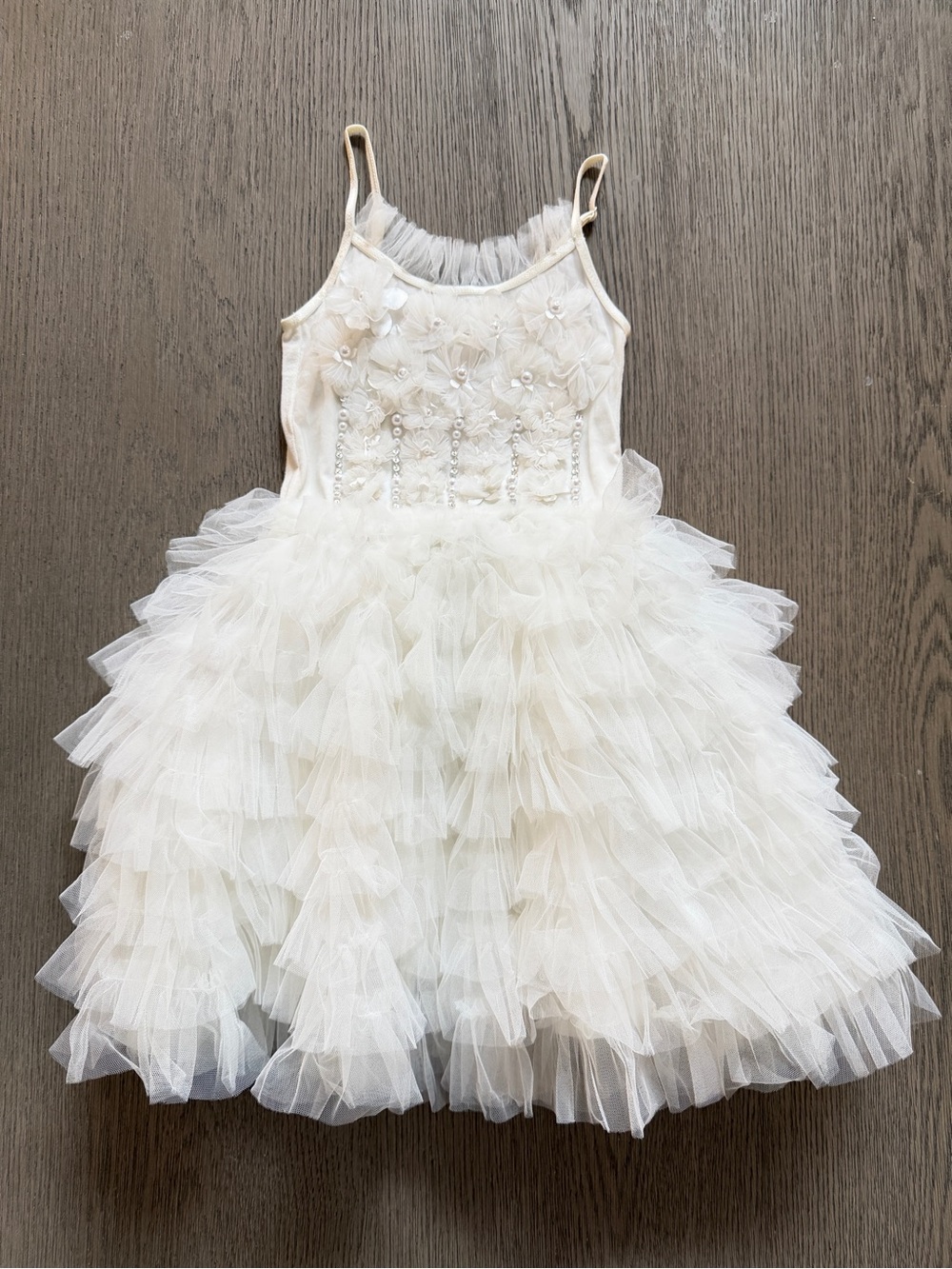 Tutu Du Monde Crystal Palace Dress Size 2-3 Ivory Flower Girl LN